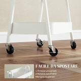 easycomfort easycomfort carrello cucina multiuso a 3 livelli ruote girevoli con freno e maniglie bianco