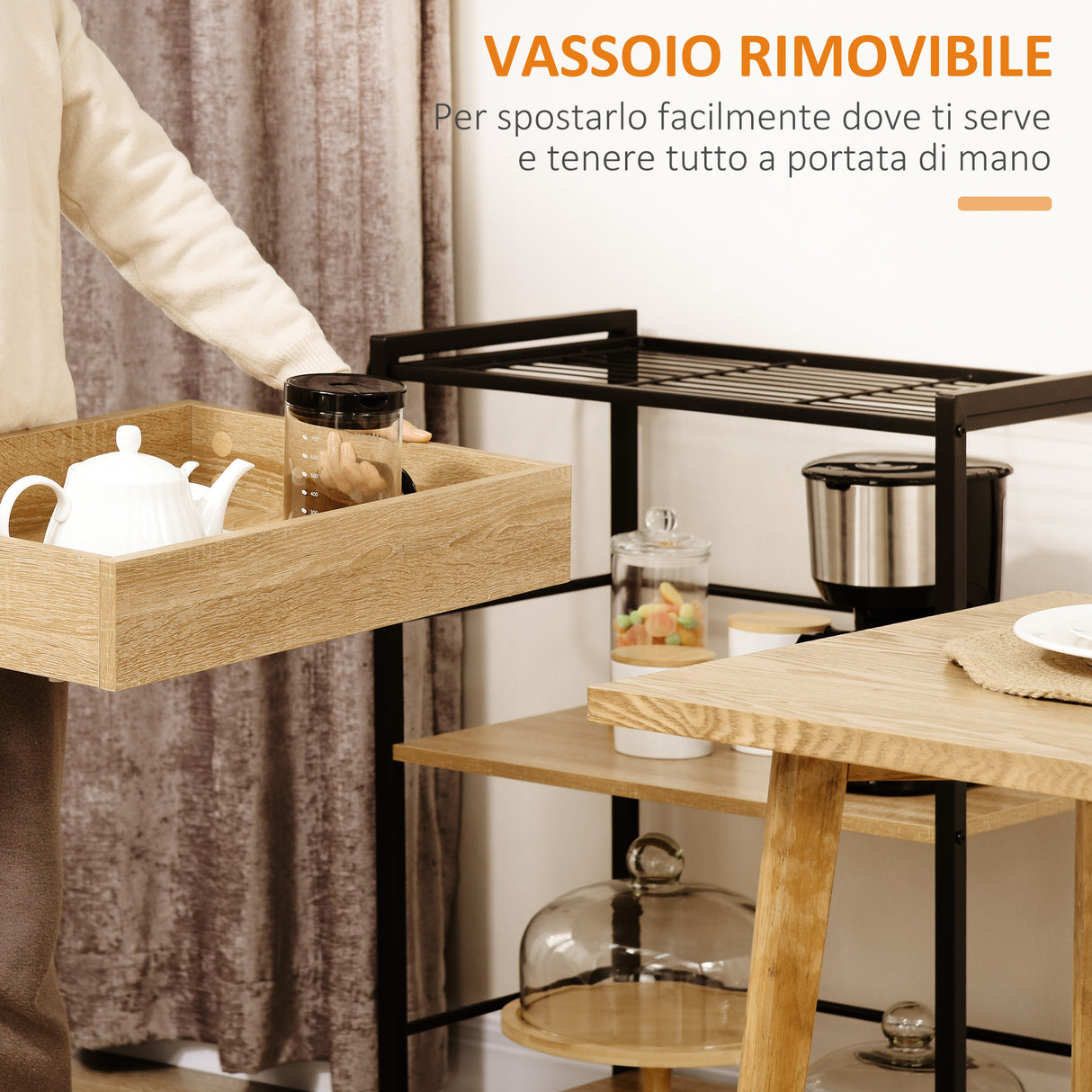 immagine-5-easycomfort-easycomfort-carrello-da-cucina-a-3-ripiani-con-vassoio-rimovibile-e-ruote-girevoli-72x40x94cm-legno-e-nero