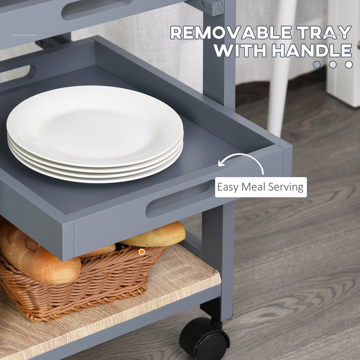 easycomfort easycomfort carrello da cucina con cassetto 2 vassoi estraibili e ripiano fisso in legno di pino e mdf 37x37x76 cm