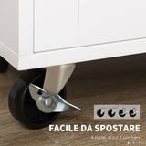 easycomfort easycomfort carrello da cucina con cassetto portaspezie armadietto e 4 ruote 109x40x89cm bianco