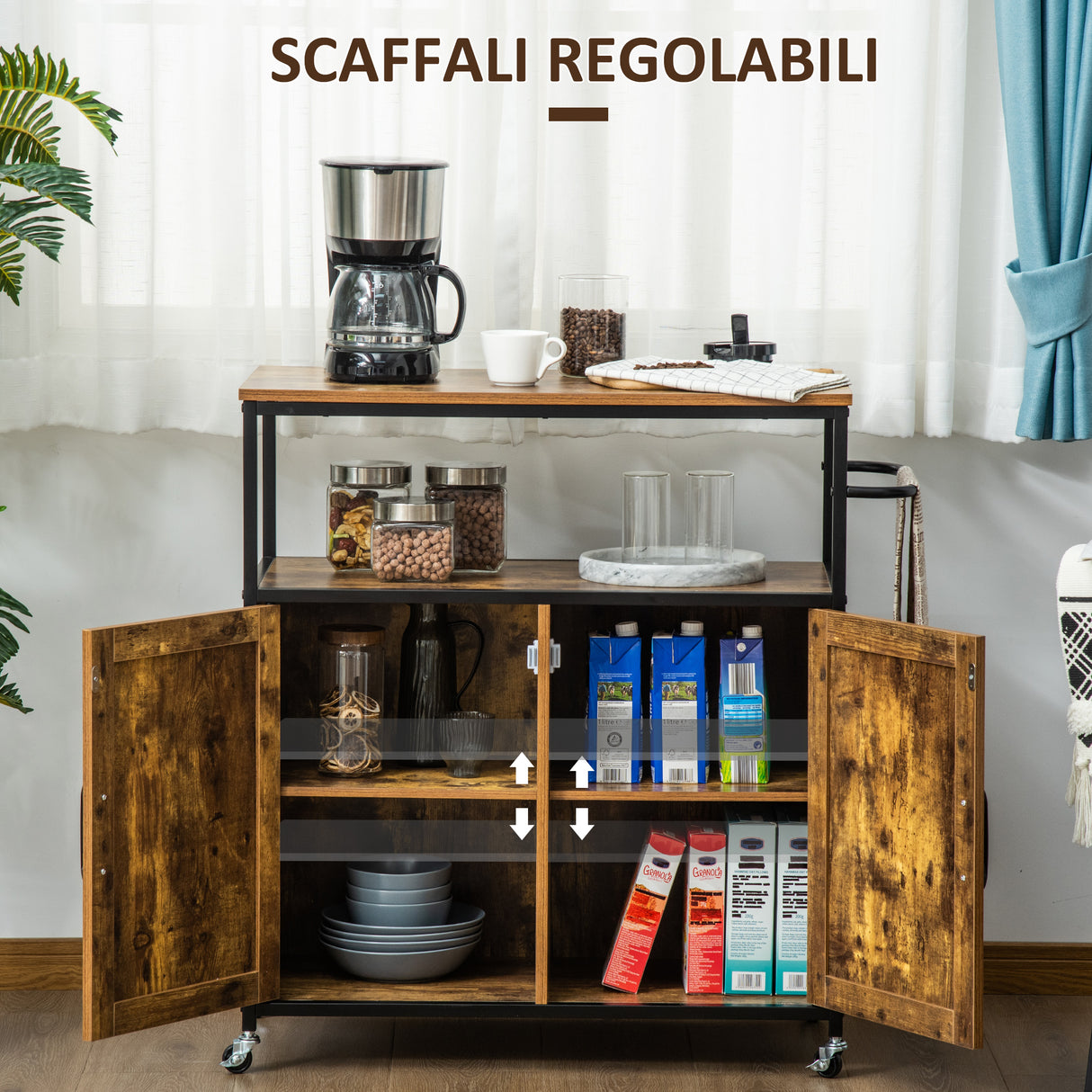 immagine-5-easycomfort-easycomfort-carrello-da-cucina-con-ripiano-aperto-armadietto-portasciugamani-e-4-ruote-90x40x90cm