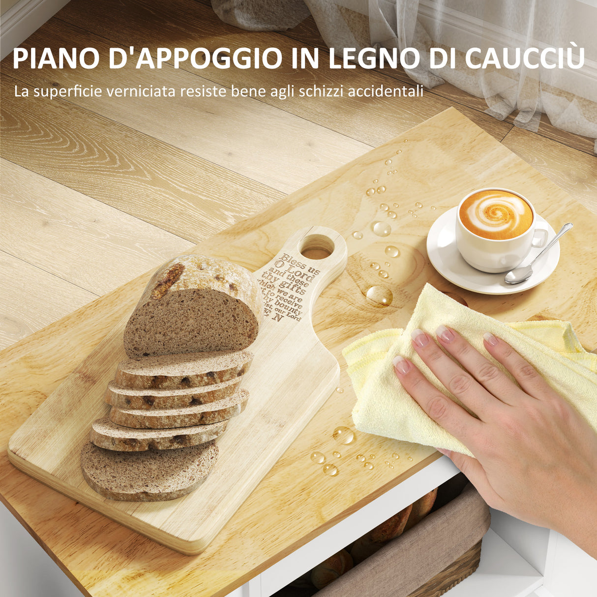 easycomfort easycomfort carrello da cucina con ruote ripiani armadietto e portabottiglie 83x40x83 cm rovere