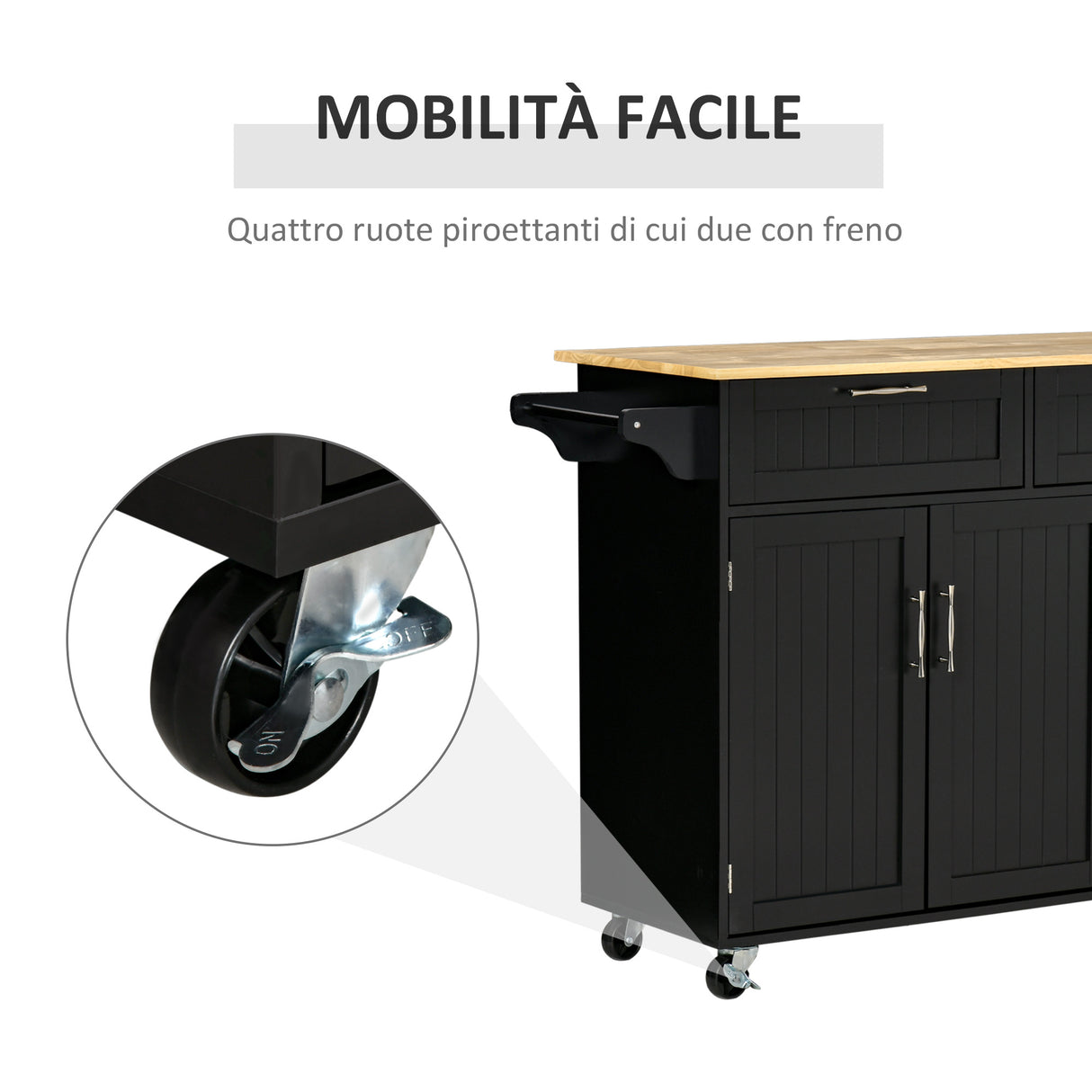 immagine-5-easycomfort-easycomfort-carrello-da-cucina-in-legno-con-2-cassetti-armadietto-3-ante-e-4-ruote-121x46x91cm-nero