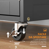 easycomfort easycomfort carrello da cucina in legno con portabottiglie 3 ante e cassetto 67x37x87 cm nero e rovere