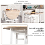 easycomfort easycomfort carrello da cucina pieghevole mobile da cucina salvaspazio con 2 sgabelli 2 cassetti 5 ruote rotazione 360 legno mdf bianco ean 8054144138947