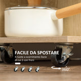 easycomfort easycomfort carrello da cucina portavivande con cassetto ripiani e armadietto in legno acciaio e vetro 65x39x80cm