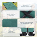 easycomfort easycomfort carrello da giardino carico max 70kg con maniglia telescopica in metallo e tessuto oxford 108x55 cm verde