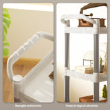 easycomfort easycomfort carrello portavivande a 3 livelli in pp e lega di alluminio 88x44x93 cm bianco e argento