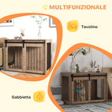 easycomfort easycomfort casetta per cani grandi con porta scorrevole per interno in legno 98x58x61cm marrone