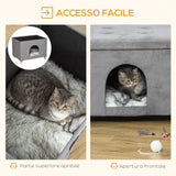 easycomfort easycomfort casetta per gatti pouf poggiapiedi imbottito con cuscino rimovibile e lavabile grigio