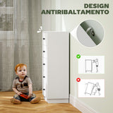 easycomfort easycomfort cassettiera 5 cassetti per camera da letto moderna e salvaspazio 47x29x95 cm bianco