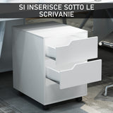 easycomfort easycomfort cassettiera da ufficio a 3 cassetti con maniglie a scomparsa in legno e metallo 40x50x57 5 cm bianco