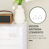 easycomfort easycomfort cassettiera moderna 5 cassetti antiribaltamento in legno 55x33x100 cm bianco lucido