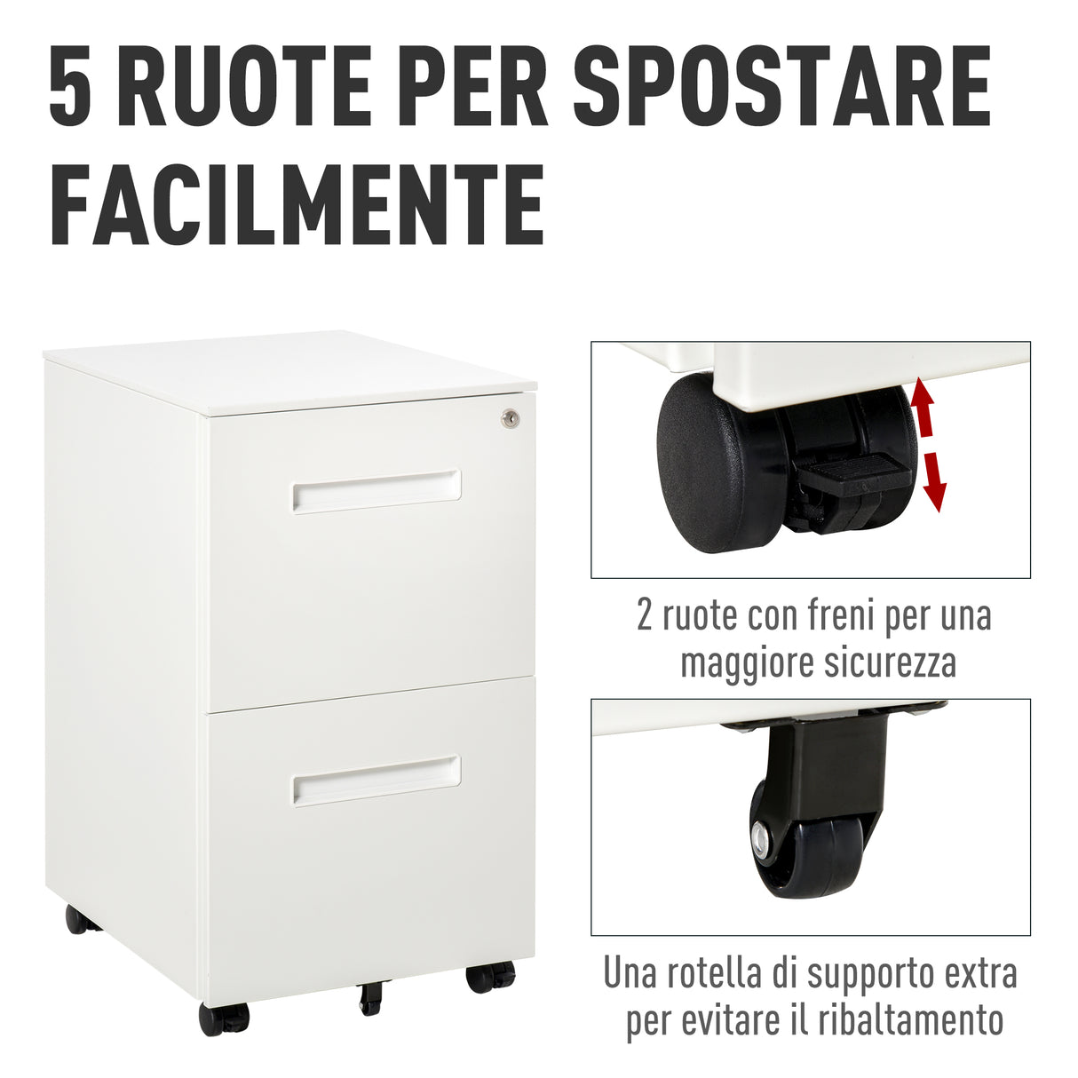 immagine-5-easycomfort-easycomfort-cassettiera-ufficio-con-ruote-schedario-portadocumenti-a-2-cassetti-con-serratura-e-2-chiavi-in-acciaio-39x48x67cm-bianco