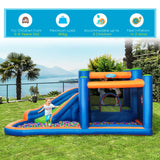 easycomfort easycomfort castello gonfiabile per bambini 3 8 anni con scivolo trampolino e piscina 380x340x170cm