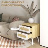 immagine-5-easycomfort-easycomfort-comodino-con-cassetti-set-2-pezzi-in-truciolato-e-mdf-in-stile-boho-40x40x55-cm-rovere-e-bianco