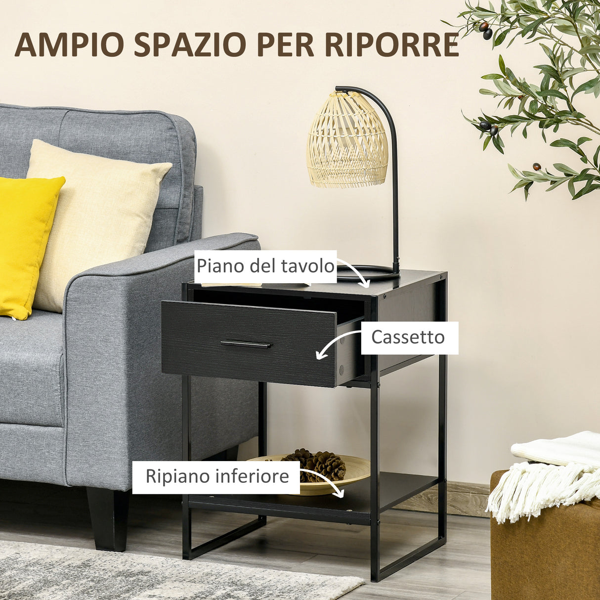 immagine-5-easycomfort-easycomfort-comodino-moderno-con-cassetto-e-ripiano-aperto-per-camera-da-letto-e-soggiorno-in-truciolato-e-acciaio-45x40x60cm-nero