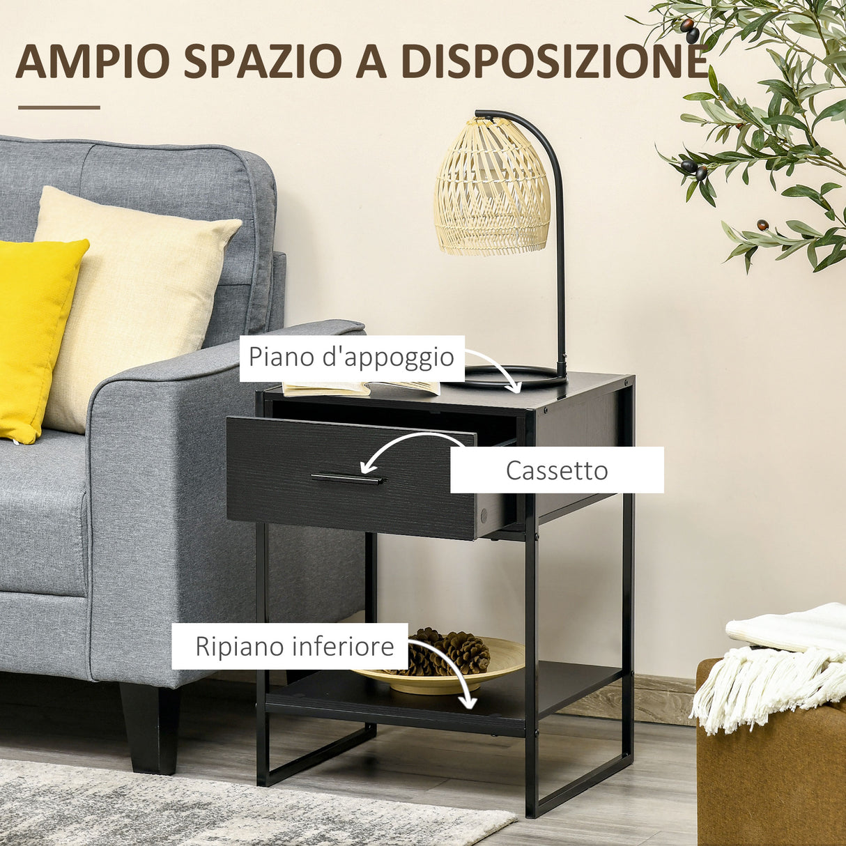 immagine-5-easycomfort-easycomfort-comodino-moderno-set-2-pezzi-con-cassetto-e-ripiano-aperto-per-camera-da-letto-e-soggiorno-in-mdf-e-acciaio-45x40x60cm-nero