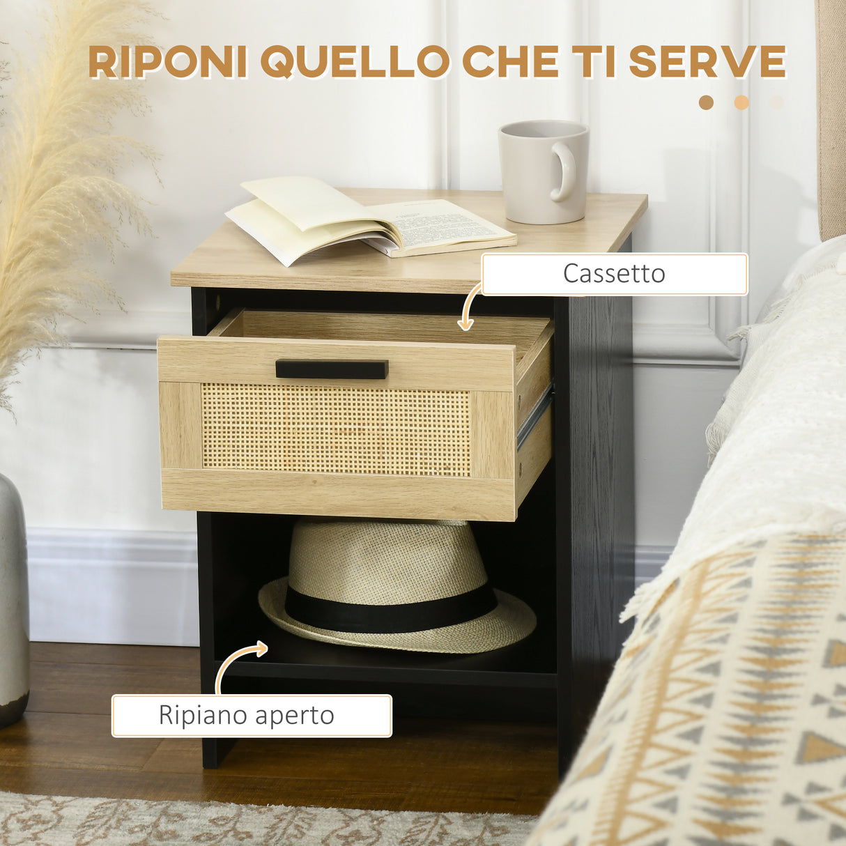 immagine-5-easycomfort-easycomfort-comodino-stile-boho-chic-in-legno-e-rattan-con-cassetto-e-ripiano-40x40x50cm-nero-e-naturale