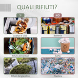 easycomfort easycomfort compostiera da giardino girevole a 2 sezioni con 8 prese daria in acciaio e pp 71x65x96 cm grigio