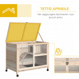 easycomfort easycomfort conigliera in legno a 2 piani con casetta rampa e vassoio estraibile 91 5x53 3x73cm