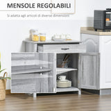 easycomfort easycomfort credenza cucina country con armadietto a 2 ante e cassetto 80x39 7x80cm grigio
