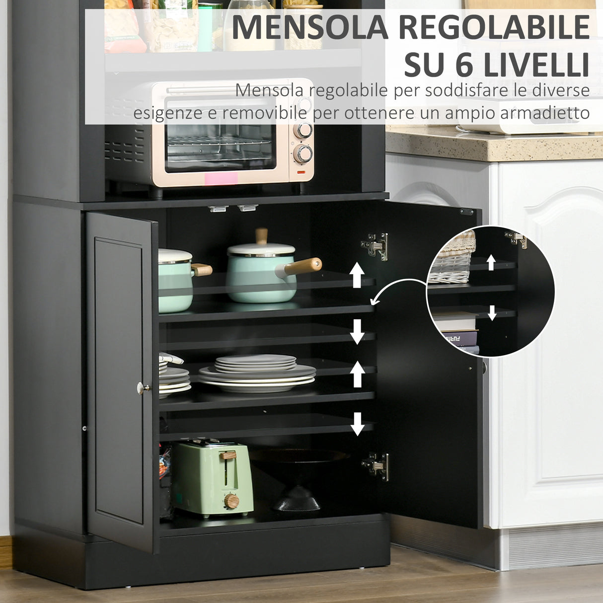 immagine-5-easycomfort-easycomfort-credenza-cucina-in-legno-con-ripiani-e-armadietto-2-ante-con-mensole-regolabili-74-6x35-5x182-5cm