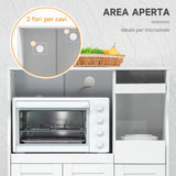 easycomfort easycomfort credenza cucina salvaspazio con 2 armadietti e 2 ripiani estraibili in legno 84x39x109 cm bianco