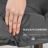 easycomfort easycomfort cuscino per panchina da giardino con laccetti e imbottitura spessa 100x40cm grigio scuro
