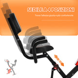 easycomfort easycomfort cyclette pieghevole 2 in 1 resistenza magnetica regolabile 8 livelli bici da fitness con sensore di frequenza cardiaca elastici per braccia schermo lcd rosso