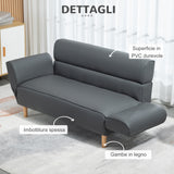 easycomfort easycomfort divano 2 posti convertibile in divano letto singolo con braccioli regolabili 164x71x75cm