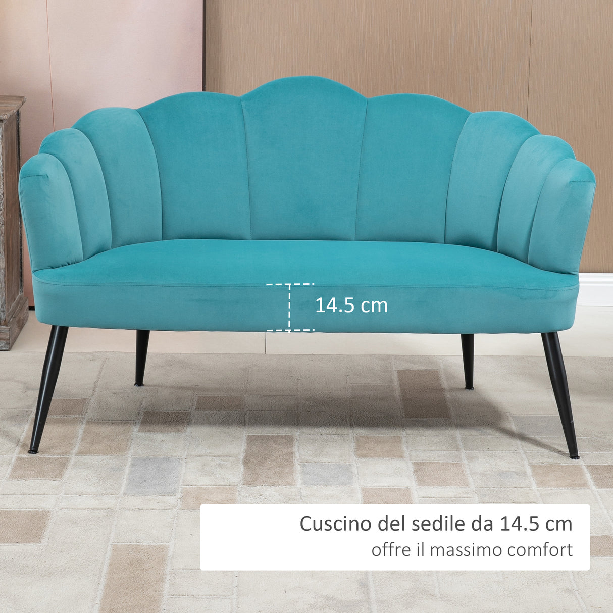 immagine-5-easycomfort-easycomfort-divano-2-posti-in-velluto-con-gambe-in-metallo-e-schienale-a-conchiglia-132x66x80cm-verde