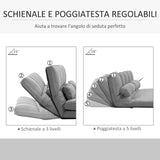 easycomfort easycomfort divano da terra pieghevole a lettino schienale reclinabile su 7 livelli e cuscini divano moderno per tv giochi lettura yoga ufficio 130x73x60 cm grigio chiaro ean 8055776914688