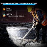 easycomfort easycomfort faretto led da lavoro da 6500k con testa girevole e supporto in alluminio e metallo 25 5x16x25 5 cm nero