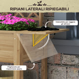 easycomfort easycomfort fioriera con grigliato e ripiani laterali e inferiore in legno di abete 140x45x151 cm