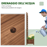 easycomfort easycomfort fioriera da esterno in legno con grigliato per piante rampicanti 64x28x120cm marrone