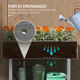 easycomfort easycomfort fioriera rialzata con ripiano inferiore e 2 fori di drenaggio in legno di abete 100x30x70 5 cm grigio