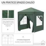 easycomfort easycomfort gazebo 2x2 m pieghevole con 4 pareti rimovibili e borsa da trasporto in metallo e poliestere verde
