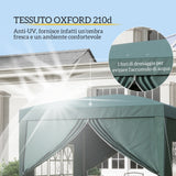 easycomfort easycomfort gazebo 3x3 m da giardino impermeabile in acciaio con copertura in tessuto oxford verde