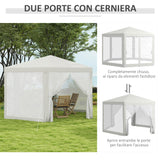 easycomfort easycomfort gazebo da giardino esagonale con doppio ingresso in metallo e poliestere 3 94x3 94x2 5 m crema