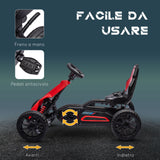 easycomfort easycomfort go kart a pedali per bambini 3 8 anni con sedile regolabile e ruote in eva 100x58x58 5 cm rosso nero