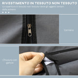 easycomfort easycomfort guardaroba in tessuto non tessuto e acciaio con 8 ripiani e 2 barre 125x43x162 5 cm grigio carbone