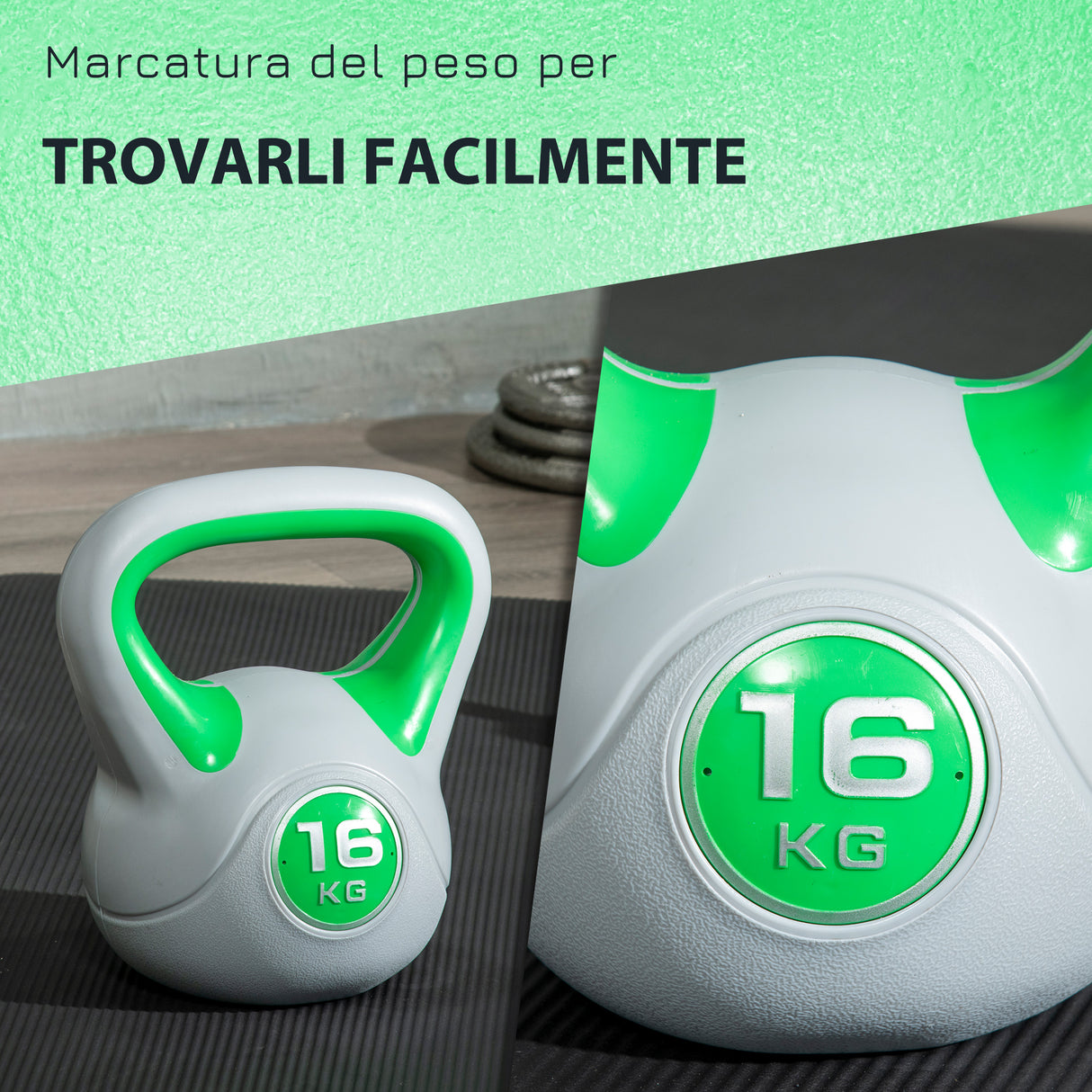 immagine-5-easycomfort-easycomfort-kettlebell-16kg-in-pu-e-sabbia-con-base-piatta-e-impugnatura-per-stacchi-squat-e-sollevamenti-26x18x32-cm-verde