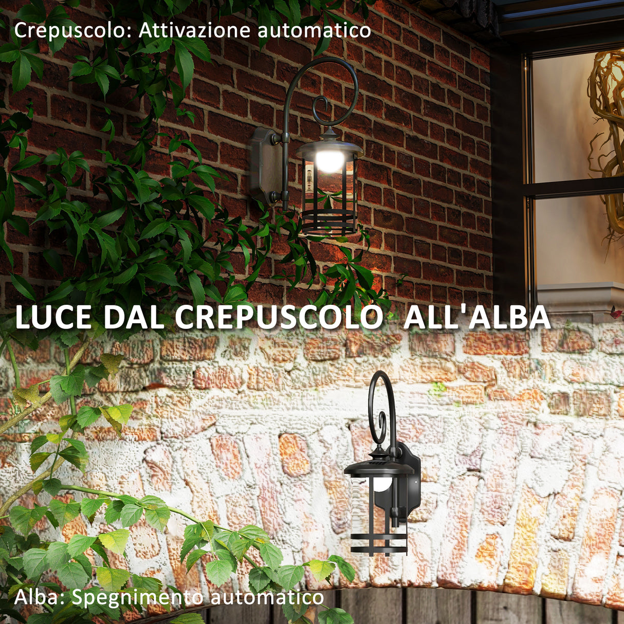 easycomfort easycomfort lampada da esterno con pannello solare impermeabile ip44 e accensione automatica nero