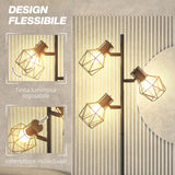 easycomfort easycomfort lampada da terra 40w con 3 luci regolabili e interruttore a manopola in metallo 41x28x169 cm nero