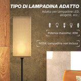 easycomfort easycomfort lampada da terra 40w con interruttore a pedale in tessuto effetto lino e metallo 25x161 5 cm nero e beige