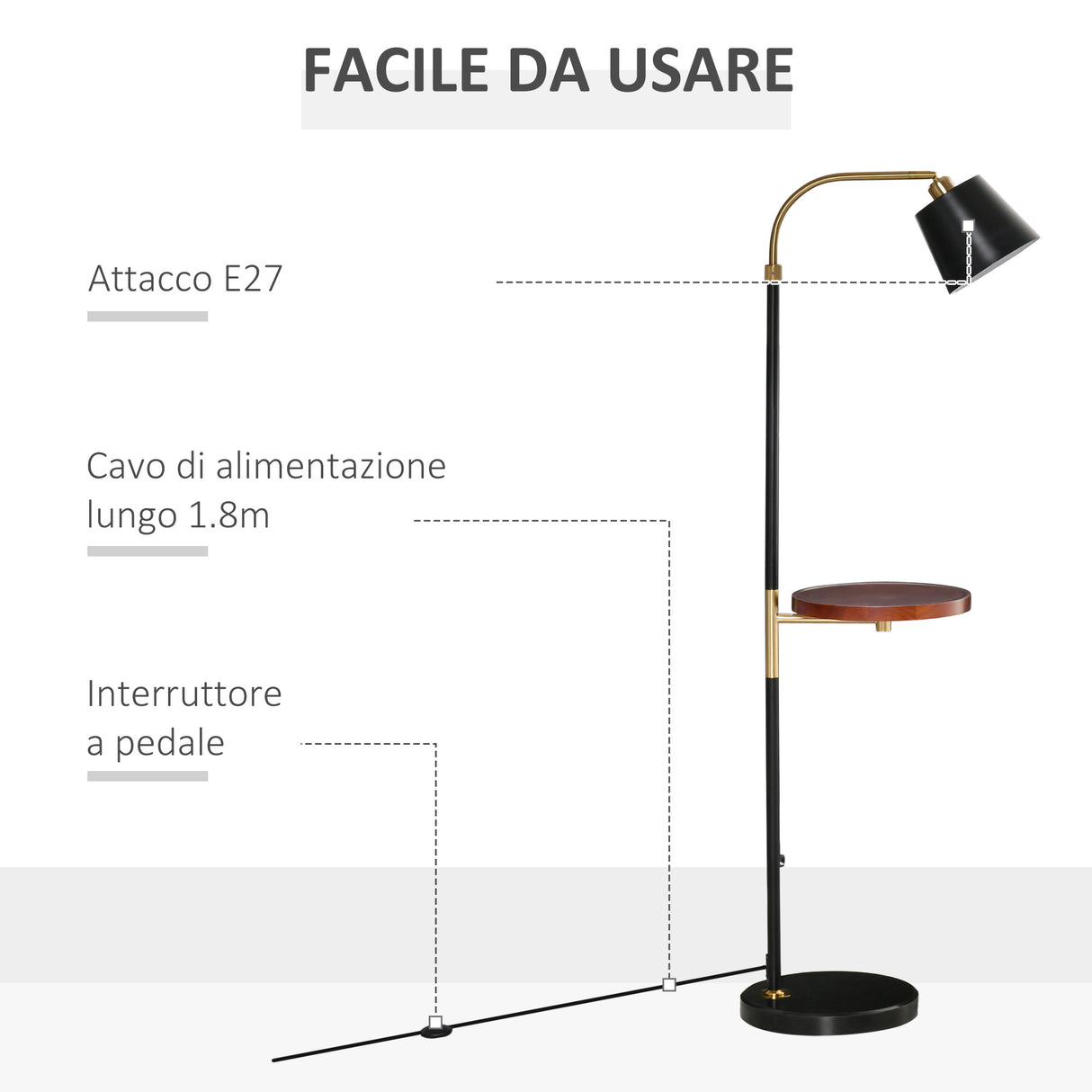 immagine-5-easycomfort-easycomfort-lampada-da-terra-con-ripiano-29-5cm-per-lampadine-e27-da-40w-in-metallo-nero-e-oro