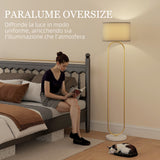 easycomfort easycomfort lampada da terra moderna con paralume in tessuto doppio tubo metallico e interruttore a pedale oro