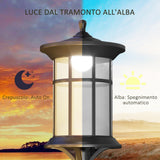 easycomfort easycomfort lampione solare da giardino alto 184cm con luce led bianco freddo e ip44 nero