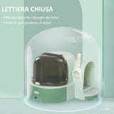 easycomfort easycomfort lettiera per gatti chiusa con coperchio apribile e vassoio estraibile 52x60x42 cm verde